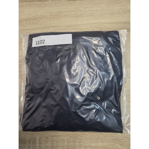 Banana Republic Mens V-neck Navy Luxury Blend Med. Sweater  Silk Cotton Cashmere - Picture 7 of 7